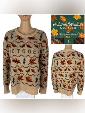Kiel James Patrick Womens Large Sweater October Pullover Wool Blend Autumn EUC